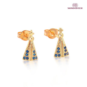 Brinco de Nossa Senhora Aparecida Proteção Eterna - Zircônia Premium