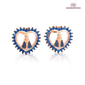 Brinco de Nossa Senhora Aparecida Amor Divino - Zircônia Premium