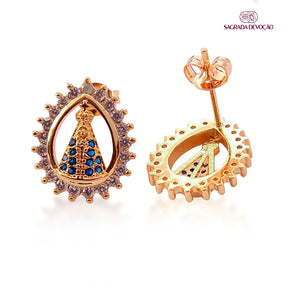 Brinco de Nossa Senhora Aparecida Proteção Celeste - Zircônia Premium