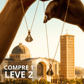 [COMPRE 1 LEVE 2] Colar Nossa Senhora Aparecida Dupla Face - Zircônia Premium & Ouro 14K