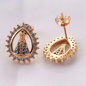 Brinco de Nossa Senhora Aparecida Proteção Celeste - Zircônia Premium