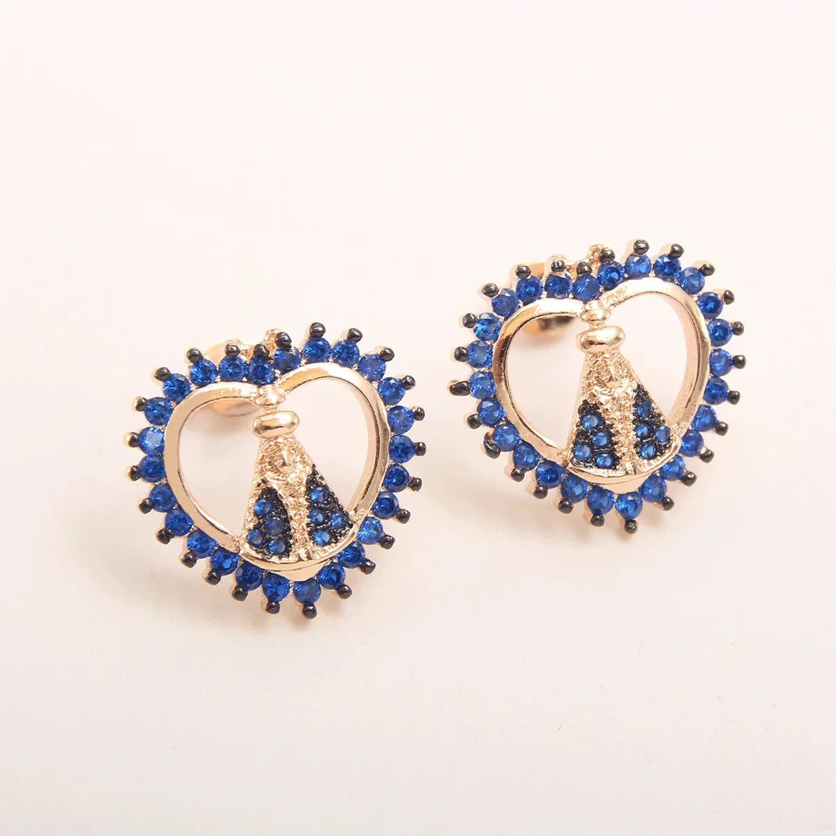 Brinco de Nossa Senhora Aparecida Amor Divino - Zircônia Premium